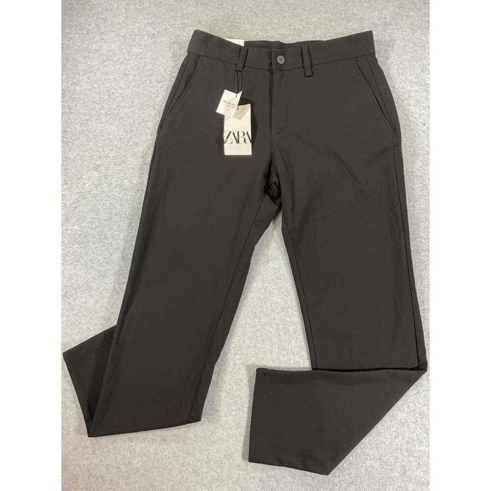 Zara The Melange Pant Mens 30 Black Slim Straight Trousers New 0706/351 2870